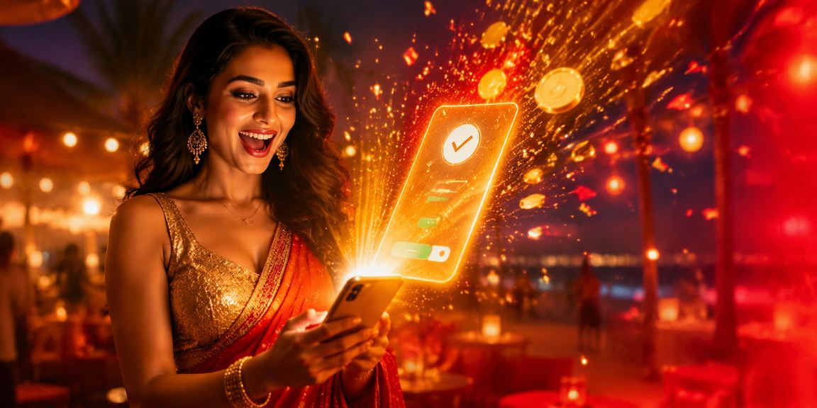 User making mobile payment in Goa for sports betting
